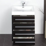 Fresca FVN8024BW Livello 24" Black Modern Bathroom Vanity with Medicine Cabinet
