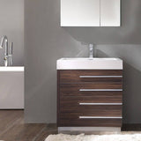 Fresca FVN8030GW Livello 30" Walnut Modern Bathroom Vanity with Medicine Cabinet