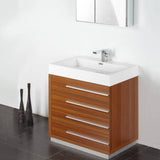 Fresca FVN8030TK Livello 30" Teak Modern Bathroom Vanity with Medicine Cabinet