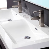 Fresca FVN8040BW Largo 57" Black Modern Bathroom Vanity with Wavy Double Sinks