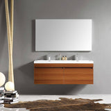 Fresca FVN8040TK Largo 57" Teak Modern Bathroom Vanity with Wavy Double Sinks