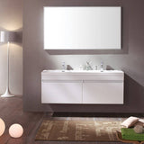 Fresca FVN8040WH Largo 57" White Modern Bathroom Vanity with Wavy Double Sinks