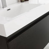 Fresca FVN8042BW Mezzo 60" Black Wall Hung Double Sink Modern Bathroom Vanity with Medicine Cabinet