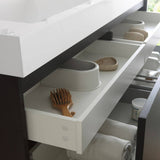 Fresca FVN8042BW Mezzo 60" Black Wall Hung Double Sink Modern Bathroom Vanity with Medicine Cabinet