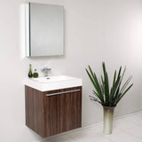 Fresca FVN8058GW Alto 23" Walnut Modern Bathroom Vanity with Medicine Cabinet