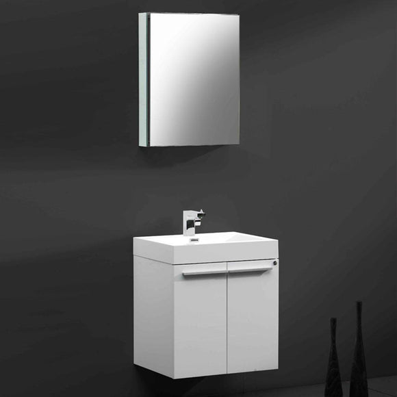 Fresca FVN8058WH Alto 23" White Modern Bathroom Vanity with Medicine Cabinet