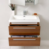 Fresca FVN8080TK Medio 32" Teak Modern Bathroom Vanity with Medicine Cabinet