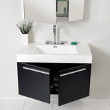 Fresca FVN8090BW Vista 36" Black Modern Bathroom Vanity with Medicine Cabinet