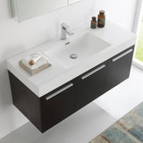 Fresca FVN8092BW Vista 48" Black Wall Hung Modern Bathroom Vanity with Medicine Cabinet