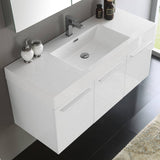 Fresca FVN8092WH Vista 48" White Wall Hung Modern Bathroom Vanity with Medicine Cabinet