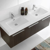 Fresca FVN8093GO-D Vista 60" Gray Oak Wall Hung Double Sink Modern Bathroom Vanity with Medicine Cabinet