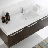 Fresca FVN8093GO Vista 60" Gray Oak Wall Hung Single Sink Modern Bathroom Vanity with Medicine Cabinet