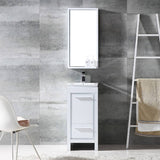 Fresca FVN8118WH Allier 16" White Modern Bathroom Vanity with Mirror