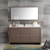 Fresca FVN8119GO-S Allier 60" Gray Oak Modern Single Sink Bathroom Vanity with Mirror