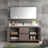 Fresca FVN8119GO-S Allier 60" Gray Oak Modern Single Sink Bathroom Vanity with Mirror