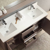 Fresca FVN8119GO Allier 60" Gray Oak Modern Double Sink Bathroom Vanity with Mirror