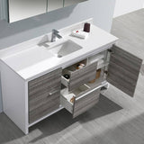 Fresca FVN8119HA-S Allier Rio 60" Ash Gray Single Sink Modern Bathroom Vanity with Medicine Cabinet