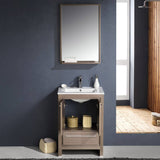 Fresca FVN8125GO Allier 24" Gray Oak Modern Bathroom Vanity with Mirror