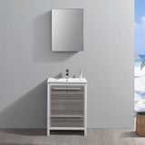 Fresca FVN8125HA Allier Rio 24" Ash Gray Modern Bathroom Vanity with Medicine Cabinet