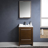 Fresca FVN8125WG Allier 24" Wenge Brown Modern Bathroom Vanity with Mirror