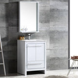 Fresca FVN8125WH Allier 24" White Modern Bathroom Vanity with Mirror