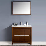 Fresca FVN8136WG Allier 36" Wenge Brown Modern Bathroom Vanity with Mirror