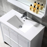 Fresca FVN8136WH Allier 36" White Modern Bathroom Vanity with Mirror