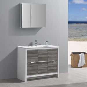 Fresca FVN8140HA Allier Rio 40" Ash Gray Modern Bathroom Vanity with Medicine Cabinet