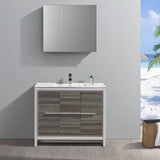 Fresca FVN8140HA Allier Rio 40" Ash Gray Modern Bathroom Vanity with Medicine Cabinet