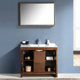 Fresca FVN8140WG Allier 40" Wenge Brown Modern Bathroom Vanity with Mirror