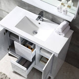 Fresca FVN8140WH Allier 40" White Modern Bathroom Vanity with Mirror