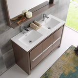 Fresca FVN8148GO-D Allier 48" Gray Oak Modern Double Sink Bathroom Vanity with Mirror