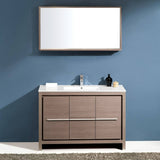 Fresca FVN8148GO Allier 48" Gray Oak Modern Bathroom Vanity with Mirror