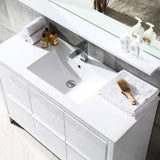 Fresca FVN8148WH Allier 48" White Modern Bathroom Vanity with Mirror