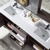 Fresca FVN8172GO Allier 72" Gray Oak Modern Double Sink Bathroom Vanity with Mirror