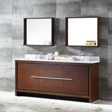 Fresca FVN8172WG Allier 72" Wenge Brown Modern Double Sink Bathroom Vanity with Mirror