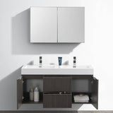 Fresca FVN8348GO-D Valencia 48" Gray Oak Wall Hung Double Sink Modern Bathroom Vanity with Medicine Cabinet