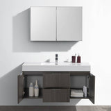 Fresca FVN8348GO Valencia 48" Gray Oak Wall Hung Modern Bathroom Vanity with Medicine Cabinet
