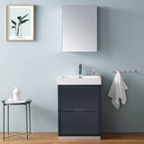 Fresca FVN8424GG Valencia 24" Dark Slate Gray Free Standing Modern Bathroom Vanity with Medicine Cabinet