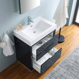 Fresca FVN8430GG Valencia 30" Dark Slate Gray Free Standing Modern Bathroom Vanity with Medicine Cabinet