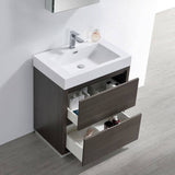 Fresca FVN8430GO Valencia 30" Gray Oak Free Standing Modern Bathroom Vanity with Medicine Cabinet