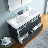 Fresca FVN8448GG-D Valencia 48" Dark Slate Gray Free Standing Double Sink Modern Bathroom Vanity with Medicine Cabinet