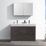 Fresca FVN8448GO-D Valencia 48" Gray Oak Free Standing Double Sink Modern Bathroom Vanity with Medicine Cabinet