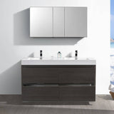 Fresca FVN8460GO-D Valencia 60" Gray Oak Free Standing Double Sink Modern Bathroom Vanity with Medicine Cabinet