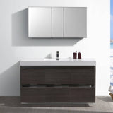 Fresca FVN8460GO Valencia 60" Gray Oak Free Standing Modern Bathroom Vanity with Medicine Cabinet