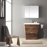 Fresca FVN8532RW Milano 32" Rosewood Modern Bathroom Vanity with Medicine Cabinet