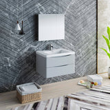 Fresca FVN9032GRG Tuscany 32" Glossy Gray Wall Hung Modern Bathroom Vanity with Medicine Cabinet