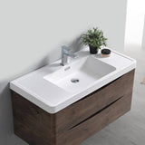 Fresca FVN9040RW Tuscany 40" Rosewood Wall Hung Modern Bathroom Vanity with Medicine Cabinet