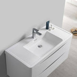 Fresca FVN9040WH Tuscany 40" Glossy White Wall Hung Modern Bathroom Vanity with Medicine Cabinet