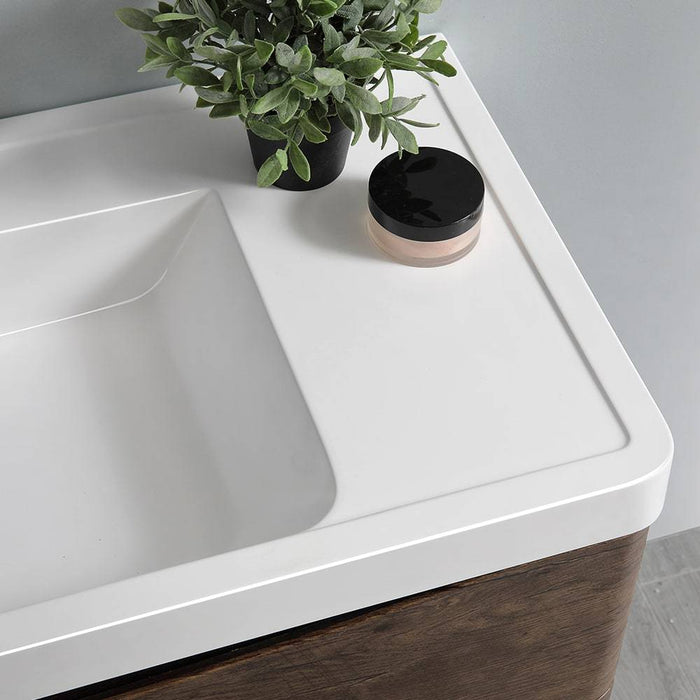 Fresca FVN9048RW-D Tuscany 48" Rosewood Wall Hung Double Sink Modern Bathroom Vanity with Medicine Cabinet